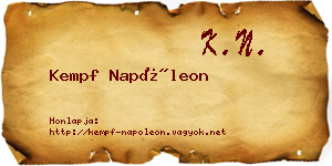 Kempf Napóleon névjegykártya
